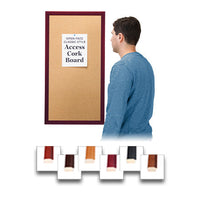 Elegant 18x36 Access Cork Board with Profile #353 Wood Framed Bulletin Board Style in 6 Finishes