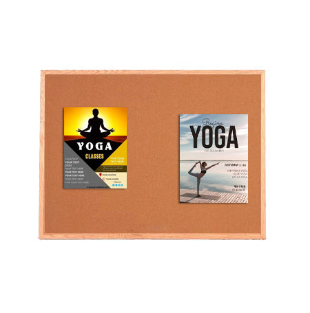 Value Line 14x14 Wood Framed Cork Bulletin Board | Open Face with Hardwood Trim