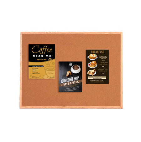 Value Line 16x20 Wood Framed Cork Bulletin Board | Open Face with Hardwood Trim