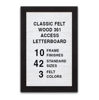 Access Letterboard 24 x 36 Open Face Changeable 361 Wood Framed FELT Letter Board, 10 Wood Finishes