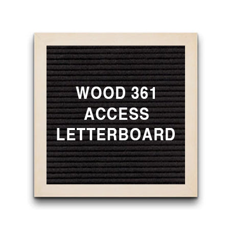 Access Letterboard 48 x 48 with Open Face Felt Letter Board Bordered by #361 Wood Frame Profile