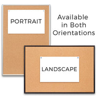 Access Cork Board™ 12"x 36" DEEP STYLE Open Face Designer Round Top Metal Framed Bulletin Board