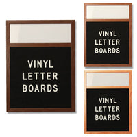 14x22 OPEN FACE LETTER BOARD WITH HEADER: 6 VINYL COLORS, 3 WOOD FINISHES