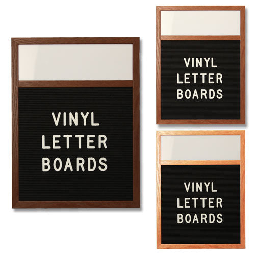 30x40 OPEN FACE LETTER BOARD WITH HEADER: 6 VINYL COLORS, 3 WOOD FINISHES