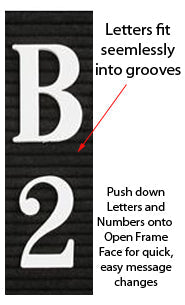 Open Face Vinyl Letter Boards 8.5 x 11 Portrait + Landscape Size Letterboards