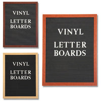 96x12 OPEN FACE LETTER BOARD: BLACK VINYL COLOR, 3 WOOD FINISHES
