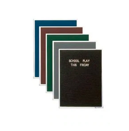 Open Face Framed Felt Letter Board 12x48 with Silver Trim Frame