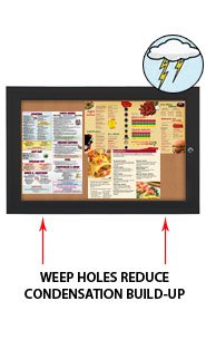 Outdoor Enclosed Menu Display SwingCases with LED Lights | Single Locking Door in 10 Sizes + Custom