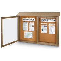 50x40 Message Center Hinged with 2 Doors (OPEN VIEW) - POSTS INCLUDED