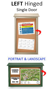 8.5 x 14 Outdoor Message Center Cork Board with Post | Eco-Design Single Door Information Board