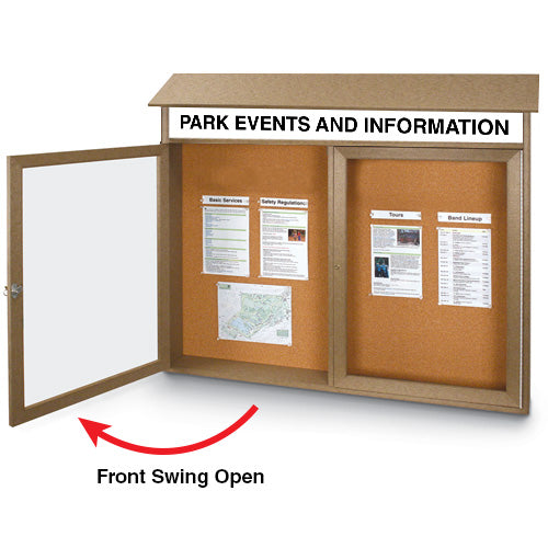 42x32 Message Center Hinged with 2 Doors (OPEN VIEW)
