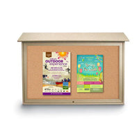 36x48 Outdoor Message Center TOP Hinged with Cork Board Wall Mounted - Eco-Friendly Recycled Plastic Enclosed Information Board