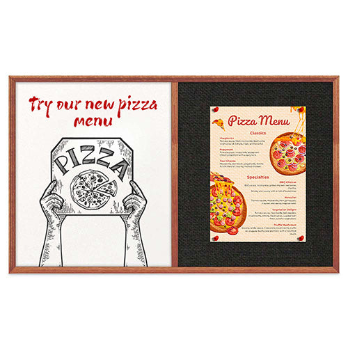 Combo Board 36x36 Decorative Wood Framed Cork Bulletin Marker Board (Open Face with Decorative Wood Trim)