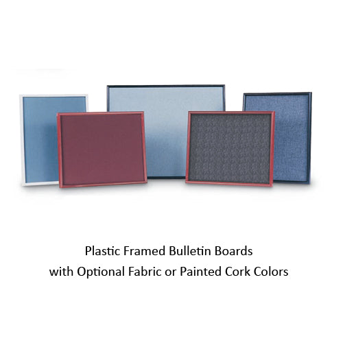 HARD PLASTIC PUSH PINS ARE IDEAL FOR THIS PLASTIC FRAMED CORK BOARD (CLEAR)