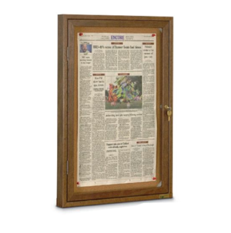Enclosed Wood Framed Restroom Bulletin Board Display Case 19x28