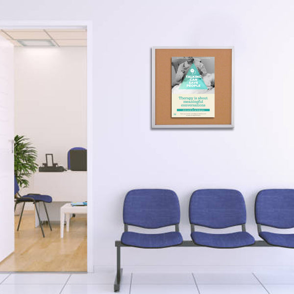 Ultra Thin 24 x 36 Enclosed Bulletin Board | Single Door with Side Lock in 4 Finishes