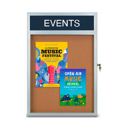 Super Slim Enclosed Bulletin Boards with Header