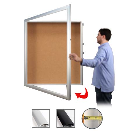 Large Shadow Box SwingFrames with Corkboard & SUPER WIDE-FACE Metal Frame | 6" Deep Shadowbox Interior