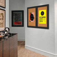 Indoor Enclosed Bulletin Boards 72 x 24 with Rounded Corners (2 DOORS)