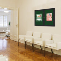 Indoor Enclosed Bulletin Boards 50 x 50 with Rounded Corners (2 DOORS)