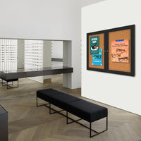 Indoor Enclosed Bulletin Boards 60 x 30 with Rounded Corners (2 DOORS)