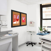 Indoor Enclosed Bulletin Boards 60 x 36 with Rounded Corners (2 DOORS)