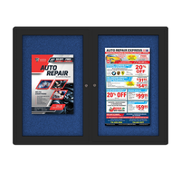 Indoor Enclosed Bulletin Boards 72 x 24 with Rounded Corners (2 DOORS)