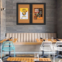 Indoor Enclosed Bulletin Boards 84 x 24 with Rounded Corners (2 DOORS)