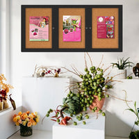 Indoor Enclosed Bulletin Boards 96 x 36 with Rounded Corners (3 DOORS)
