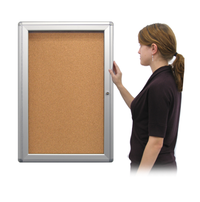27 x 41 Indoor Enclosed Bulletin Board with Rounded Corners (Single Door)