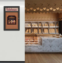 36 x 48 Indoor Enclosed Bulletin Board with Header and Light (Radius Edge)