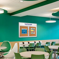Enclosed Indoor Bulletin Boards 84 x 48 with Header & Lights (Radius Edge) (2 DOORS)