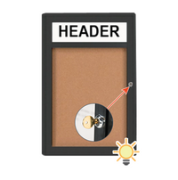 Indoor Enclosed Bulletin Boards with Header and Lights | Radius Edge Cabinet Corners