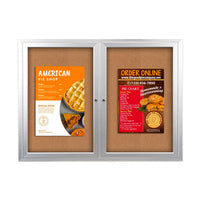 Enclosed Indoor Bulletin Boards 40 x 50 with Interior Lighting and Radius Edge (2 DOORS)