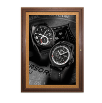 Indoor Enclosed Hardwood Framed Cork Bulletin Board Display Cases in Cherry, Light Oak, Walnut 15+ Sizes