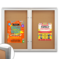 EXTREME WeatherPlus™ Radius Edge Enclosed Outdoor Bulletin Boards | Shown In 2-Door Frame