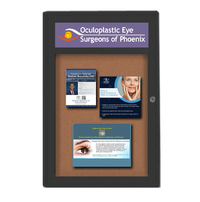 Extra Large 24 x 60 Indoor Enclosed Bulletin Board Swing Cases with Header (Radius Edge)