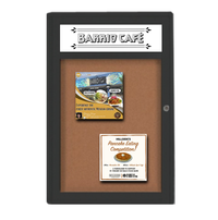 Extra Large 36 x 60 Indoor Enclosed Bulletin Board Swing Cases with Header (Radius Edge)