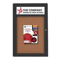 Extra Large 40 x 60 Indoor Enclosed Bulletin Board Swing Cases with Header (Radius Edge)