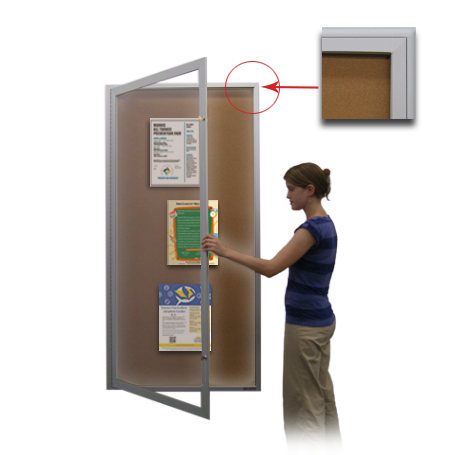 Extra Large Indoor Enclosed Bulletin Board SwingCases with Lighting | Sleek Radius Edge Cabinet Corners 15+ Sizes