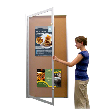 Extra Large 40x60 Outdoor Enclosed Bulletin Board Swing Cases with Lights (Single Door)