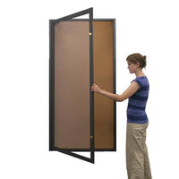 Extra Large 48x72 Outdoor Enclosed Bulletin Board SwingCase with Lights + XL Single Door