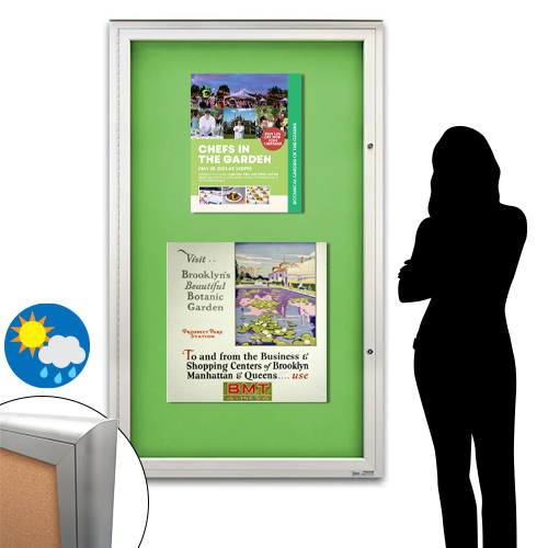 Extreme WeatherPlus™ XL Radius Edge Outdoor Enclosed Bulletin Board Display Case | Available in 4 Metal Frame Finishes