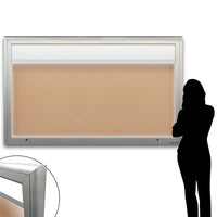 EXTREME WeatherPLUS™ XL Radius Edge Outdoor Enclosed Bulletin Boards Personalized Header + LED LIGHTS | Single Door in 15+ Sizes