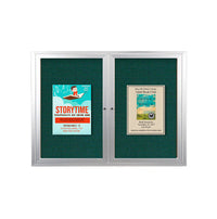 60 x 36 INDOOR Enclosed Bulletin Cork Boards 2 DOOR