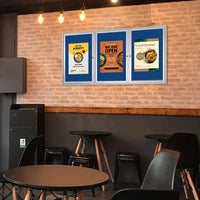 96 x 48 INDOOR Enclosed Bulletin Cork Boards - 3 DOOR Metal Display Case in 4 Finishes