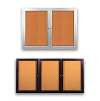 Indoor Enclosed Bulletin Boards - 2 and 3 Doors | 35+ Cabinet Sizes