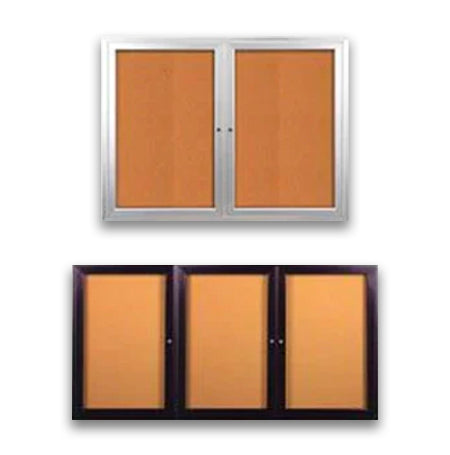 Indoor Enclosed Bulletin Boards - 2 and 3 Doors | 35+ Cabinet Sizes