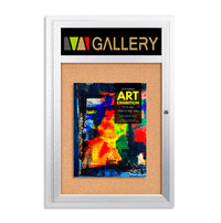 27 x 40 Enclosed Indoor Bulletin Boards with Header 27 x 40 (Single Door)