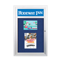 Indoor Enclosed Bulletin Boards 36 x 48 w Header & Light (Single Door)